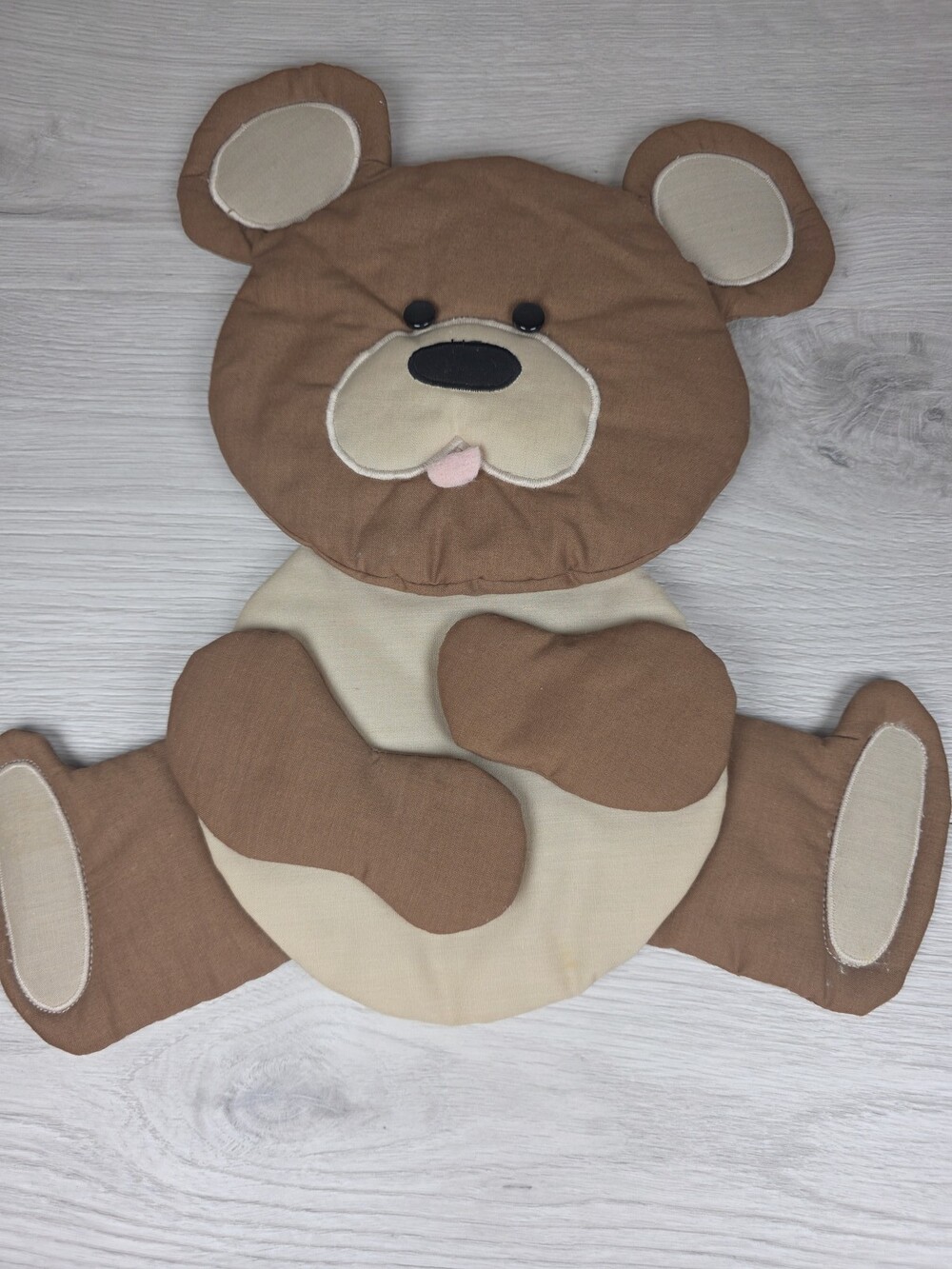 Fabric Bear Wall Hanging Soft Sculpture Nursery Decor Brown SU66